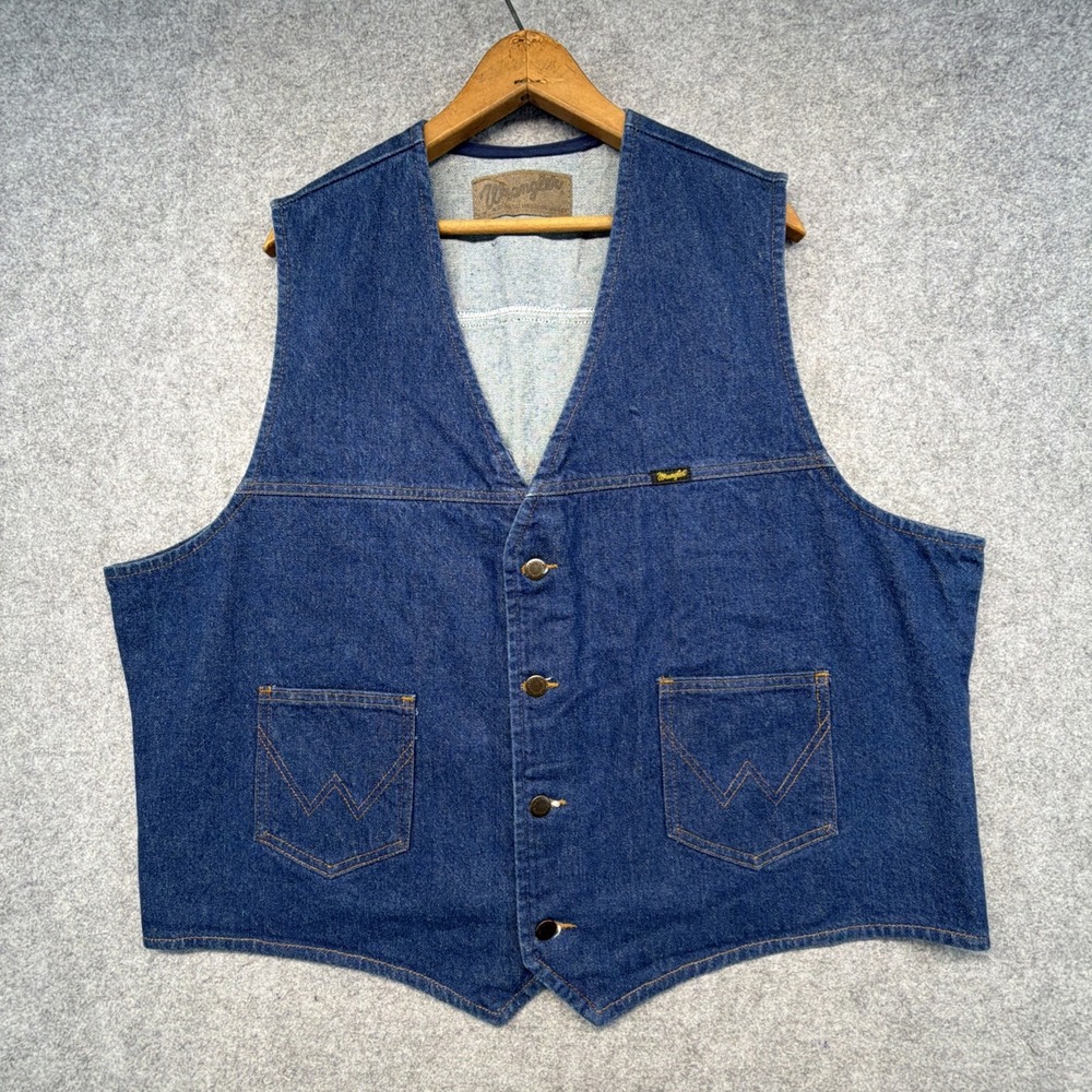 Vintage Wrangler M-159 Authentic Western Jacket Jeans Denim Vest 2XL